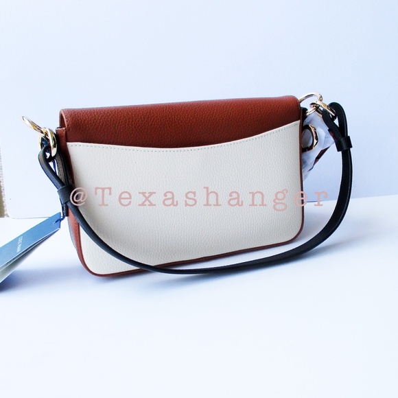 NWT Cole Haan Mini Leather Shoulder Bag Black/White/British Tan - Picture 12 of 16